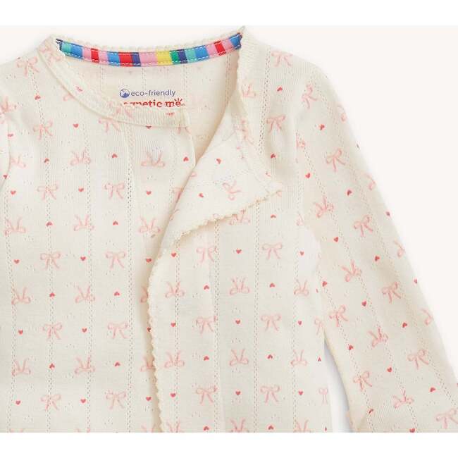 Heart & Bow Pointelle Magnetic Footie