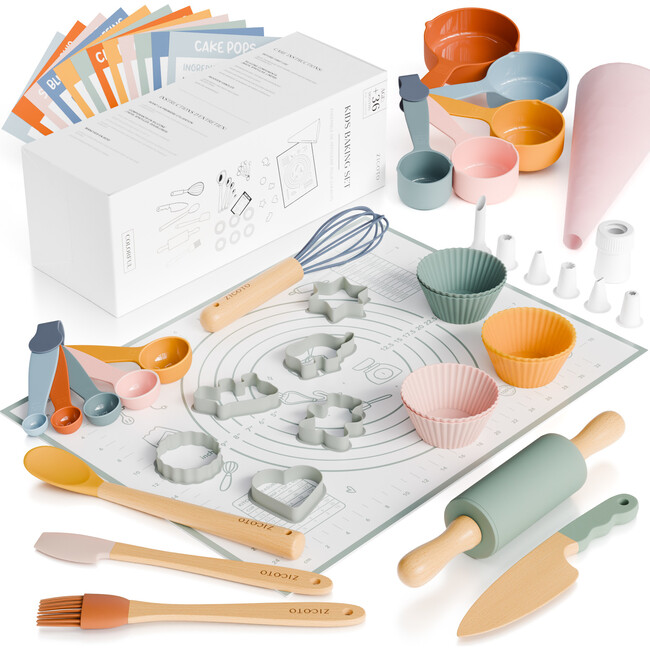 Wooden Baking Set for Kids, Colorful