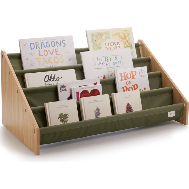 Decorative Wooden Bookshelf for Kids Rooms, Sage Green