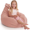Stuffed Animal Storage Bean Bag Chair Cover for Kids, Pink - Kids Seating - 1 - thumbnail