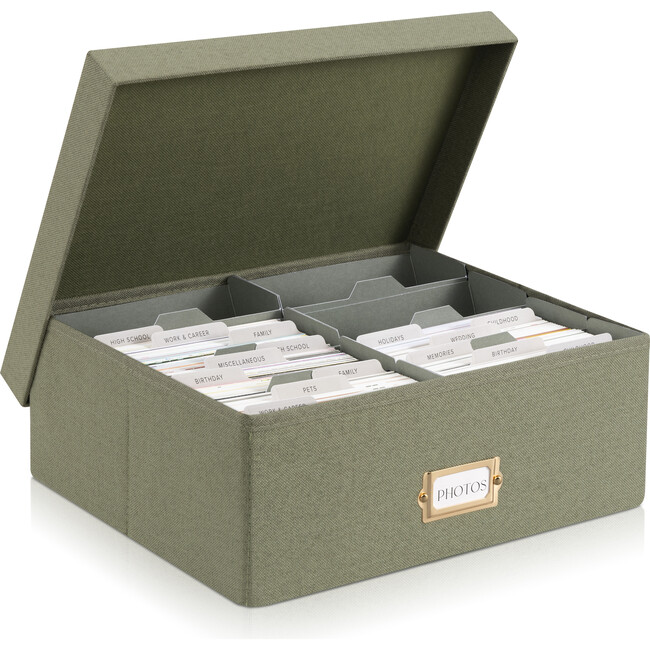 Decorative Photo Storage Box, Sage Green
