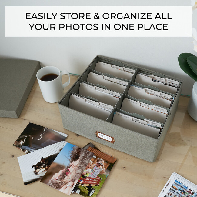 Decorative Photo Storage Box, Sage Green