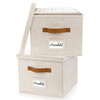 Decorative File Organizer Box Set of 2, Ivory - Storage - 1 - thumbnail