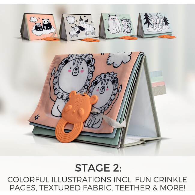 Soft Tummy Time Book w/ Stimulating Baby Safe Mirror, Multi Colored - Developmental Toys - 6