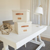 Decorative File Organizer Box Set of 2, Ivory - Storage - 2