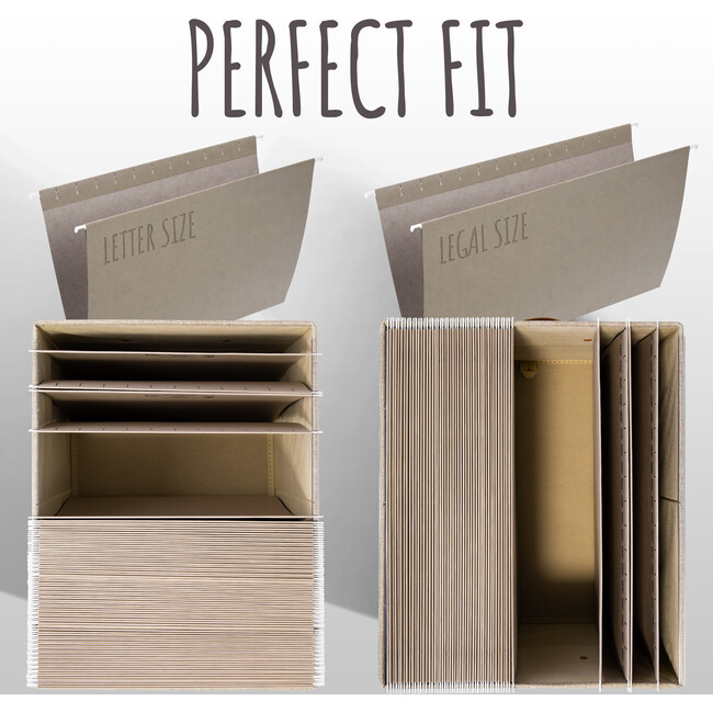 Decorative File Organizer Box Set of 2, Ivory - Storage - 5