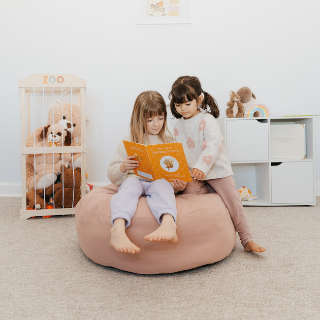 Stuffed Animal Storage Bean Bag Chair Cover for Kids, Pink - Kids Seating - 6