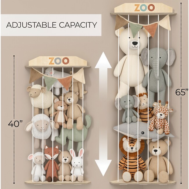 Stuffed Animal Storage Zoo with Decorative Muslin Garland - Storage - 7