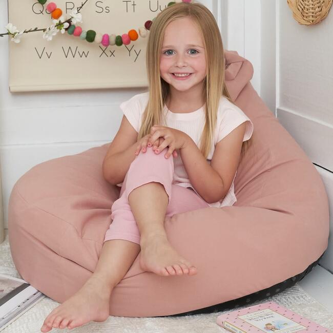 Stuffed Animal Storage Bean Bag Chair Cover for Kids, Pink - Kids Seating - 8