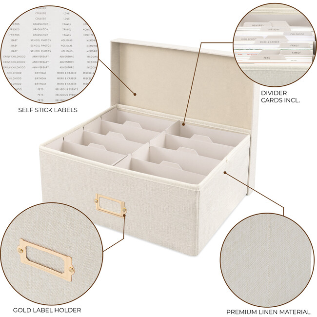 Decorative Photo Storage Box, Ivory - Storage - 6