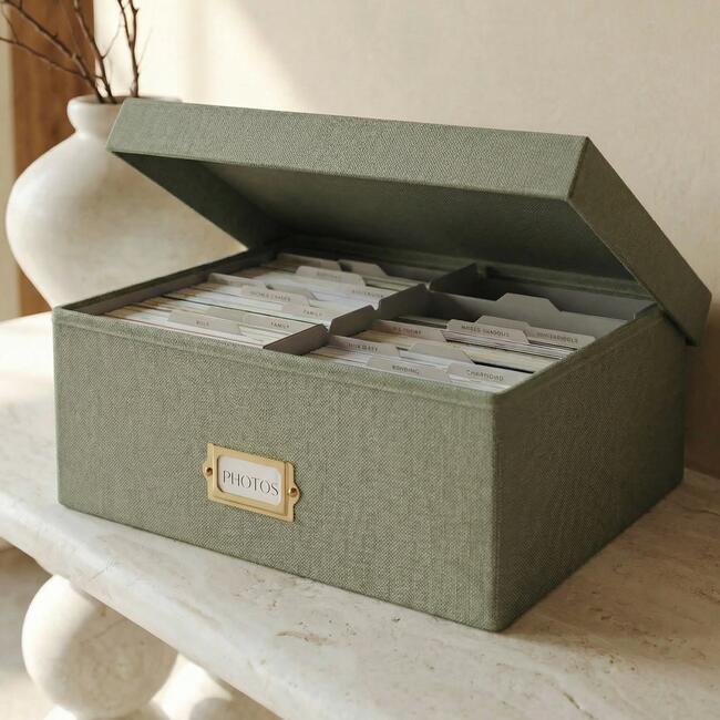 Decorative Photo Storage Box, Sage Green - Storage - 8