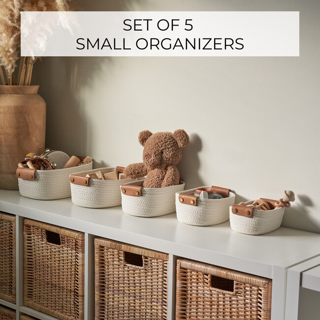 Beautiful Storage Basket Set of 5, Beige - Storage - 4