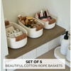 Beautiful Storage Basket Set of 5, Beige - Storage - 5