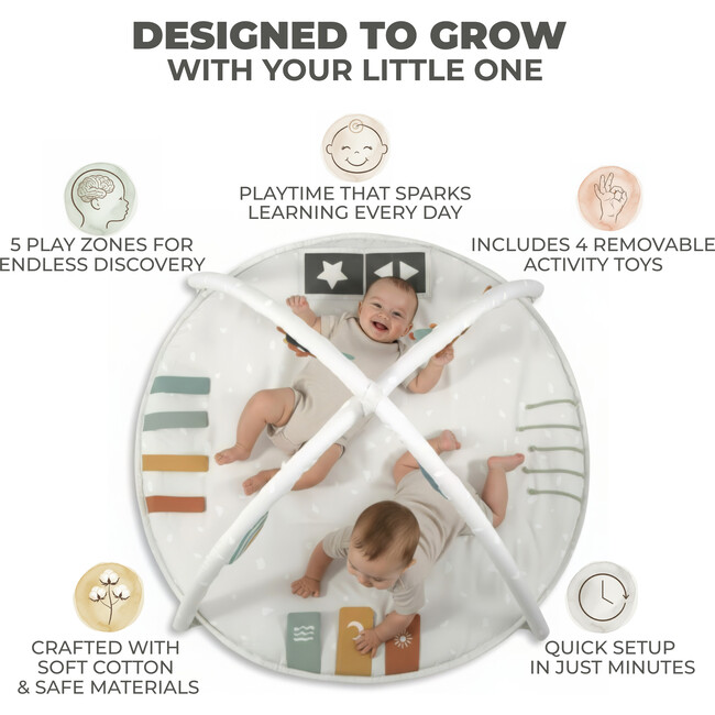 Beautiful Baby Play Gym and Tummy Time Mat, Colorful - Activity Gyms - 4