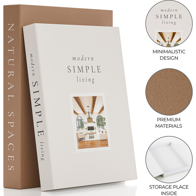 Beautiful Decorative Books Set of 2, Brown & Beige - Storage - 6