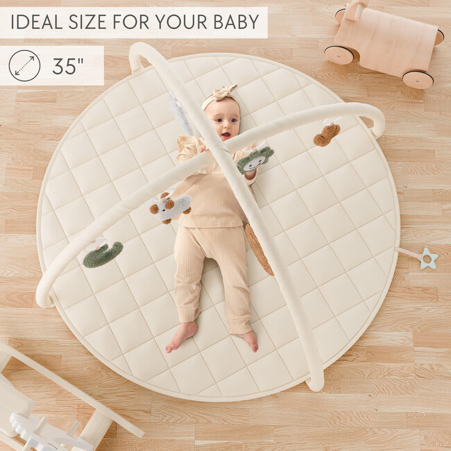 Beautiful Baby Play Gym and Tummy Time Mat, Beige - Activity Gyms - 6