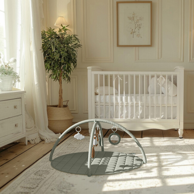 Beautiful Baby Play Gym and Tummy Time Mat, Sage Green - Activity Gyms - 7