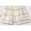 Woven Leaf Print Shorts, Cream - Shorts - 2 - thumbnail