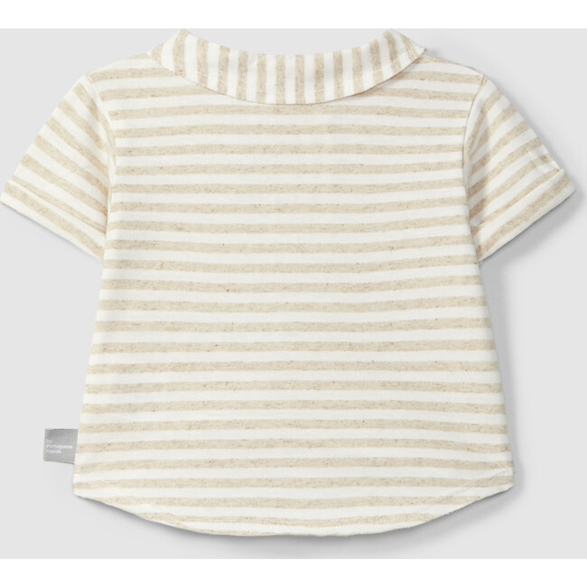 Striped Polo T-Shirt, Cream