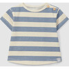 Stripe Short Sleeve T-Shirt, Indigo Cream - T-Shirts - 1 - thumbnail