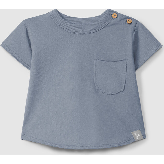 Short Sleeve Curved Hem T-Shirt, Indigo