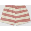 Stripe Pull On Shorts, Terracotta Cream - Shorts - 2 - thumbnail