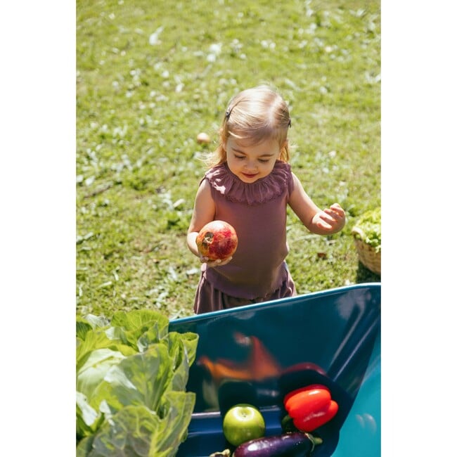 Ruffle Collar Ribbed Tank, Terracotta - Tank Tops - 3