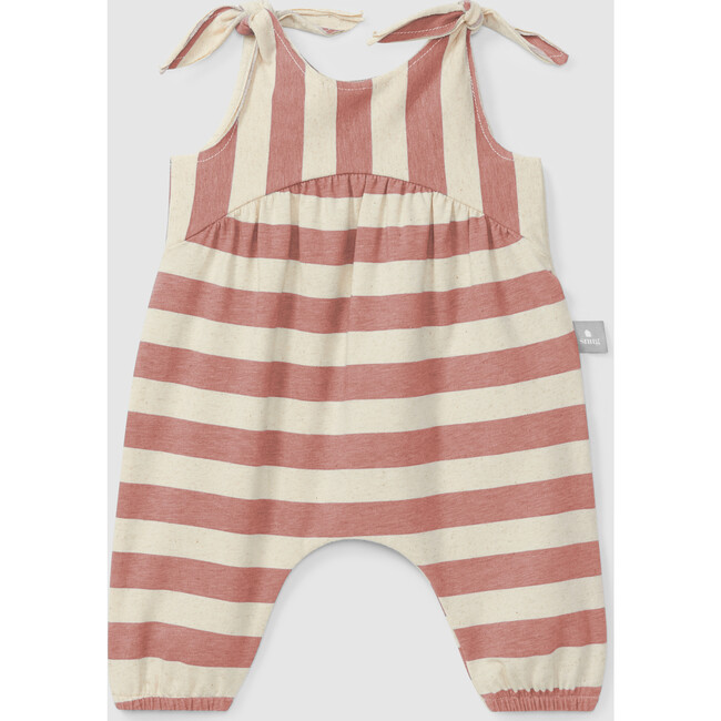 Pull On Stripe Jumpsuit, Terracotta Cream