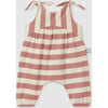 Pull On Stripe Jumpsuit, Terracotta Cream - Rompers - 1 - thumbnail