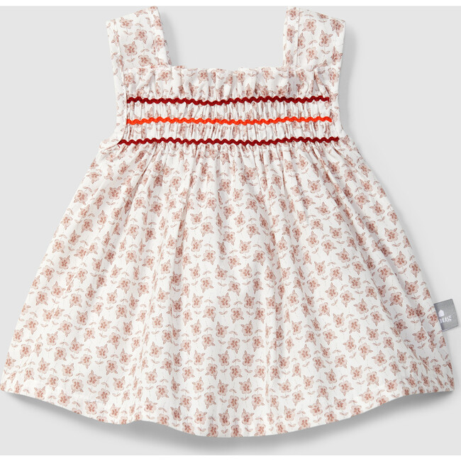 Floral Print Cinched Accent Tunic, Old Rose