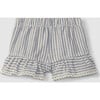 Pinstripe Ruffle Shorts, Indigo - Shorts - 2 - thumbnail