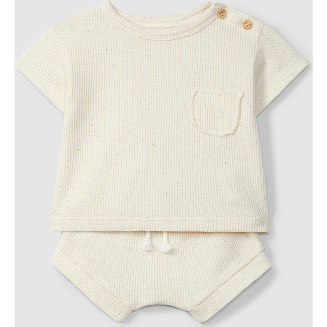 2 Piece T-Shirt And Short Set, Cream