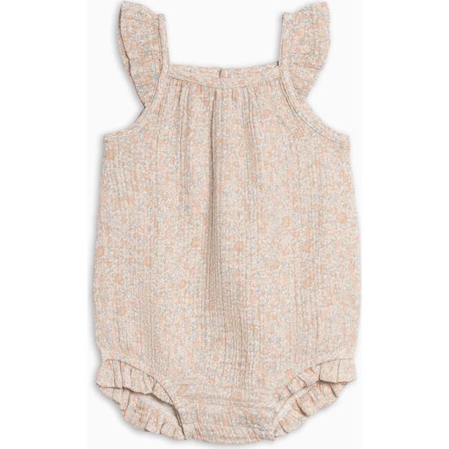 Sandra Muslin Tank Bubble Romper, Belmont Floral / Shell + Powder