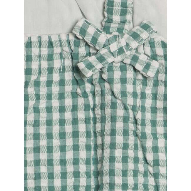Rosalie Seersucker Ruffle Bubble Romper, Laguna Gingham