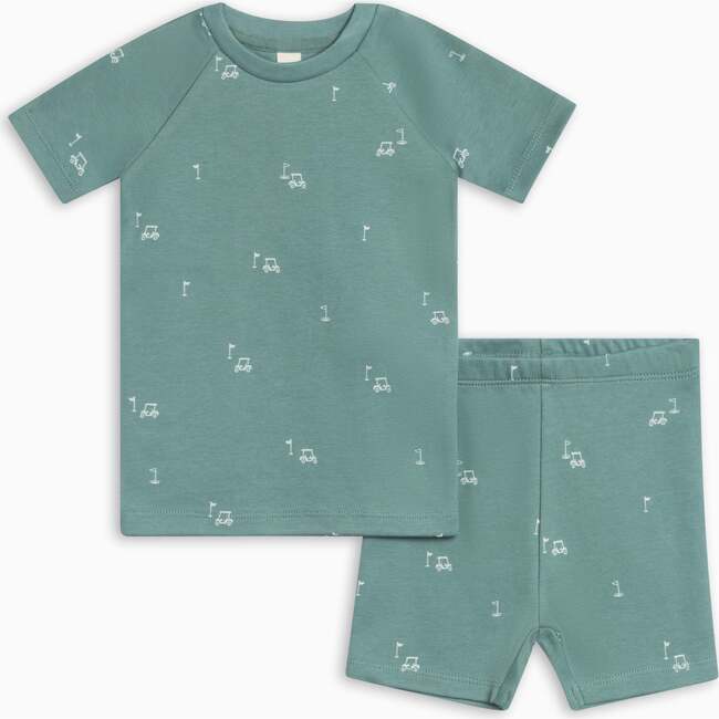 2-Piece Short Sleeve Jammie Set, Fairway / Laguna + Powder