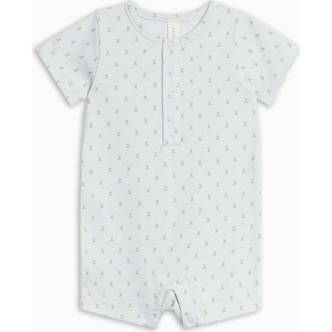 Mason Short Sleeve Romper, Tee Time / Powder + Laguna