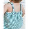 Rosalie Seersucker Ruffle Bubble Romper, Laguna Gingham - Rompers - 4