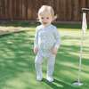 Parker Boys' Zipper Pajama Golf Crest Blue - Footie Pajamas - 2