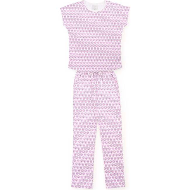 Marcia Women's Pajama Pant Set Pickleball Crest Pink