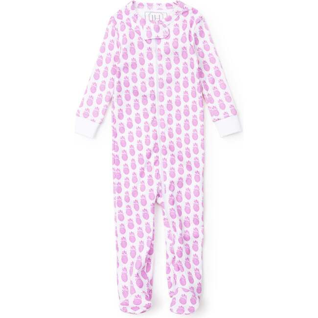 Parker Girls' Zipper Pajama - Palm Bech Pineapples