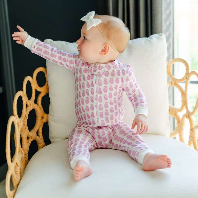 Parker Girls' Zipper Pajama - Palm Bech Pineapples