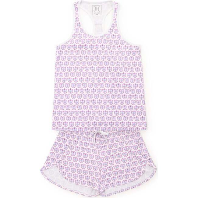 Alyssa Women's Pajama Short Set - Tennis Crest Pink