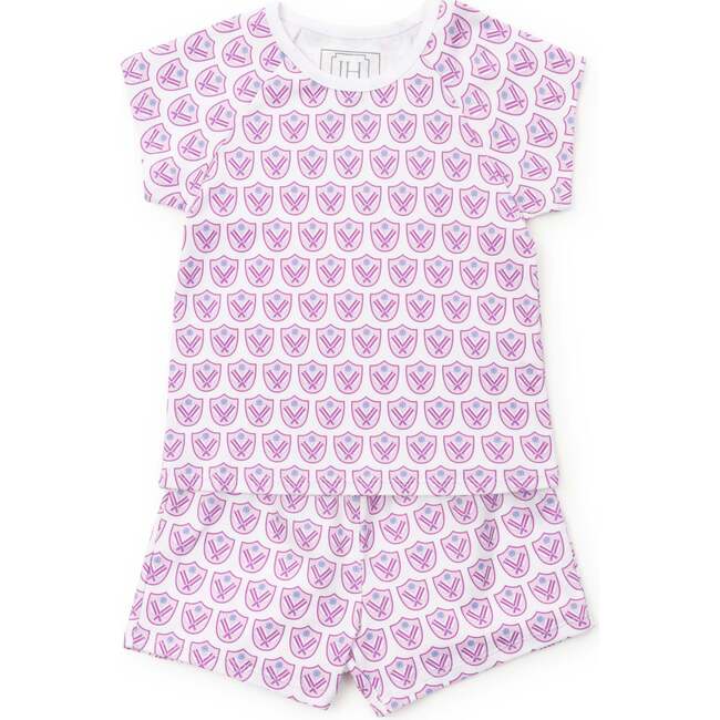 Emery Girls' Short Set Pickleball Crest Pink