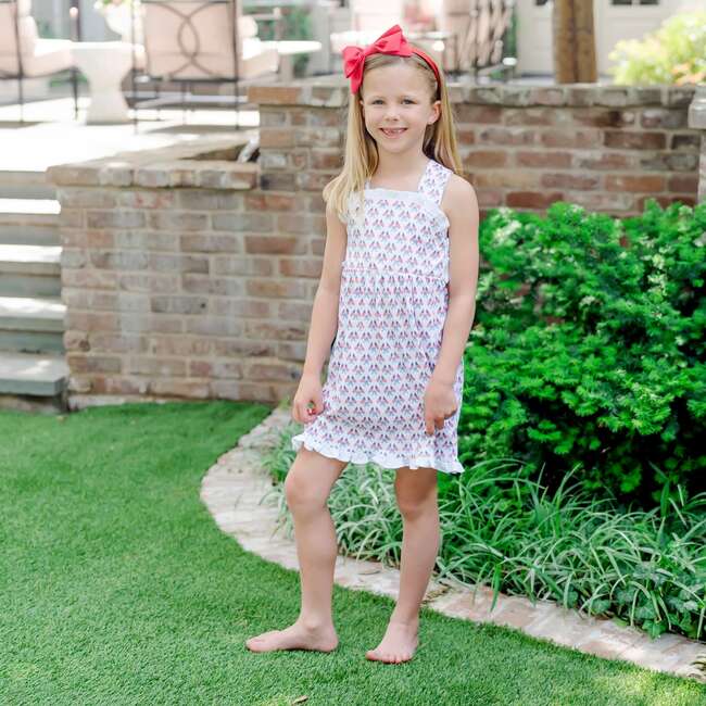 Eden Girls' Pima Cotton Dress - Stars, Stripes and Bows