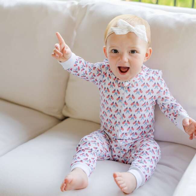 Parker Girls' Zipper Pajama - Stars, Stripes and Bows