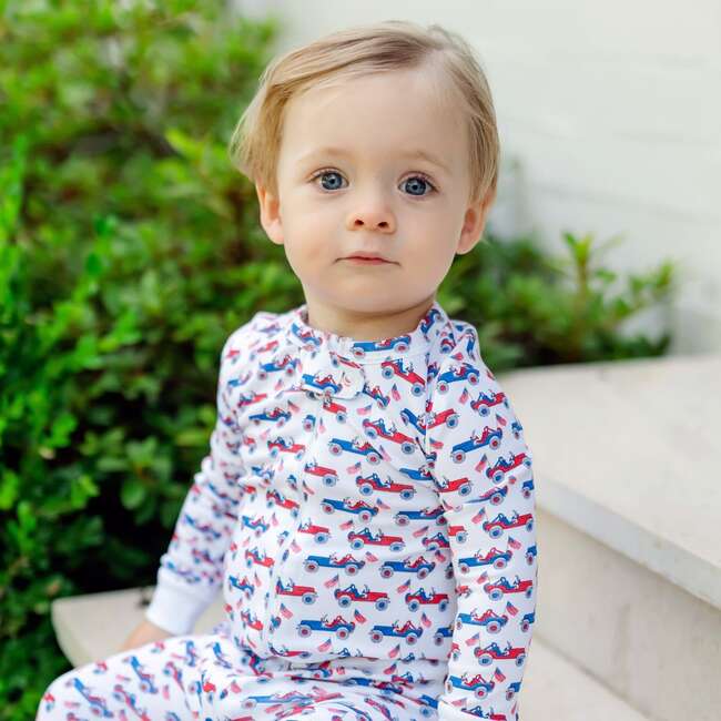 Parker Boys' Zipper Pajama - Patriotic Jeeps