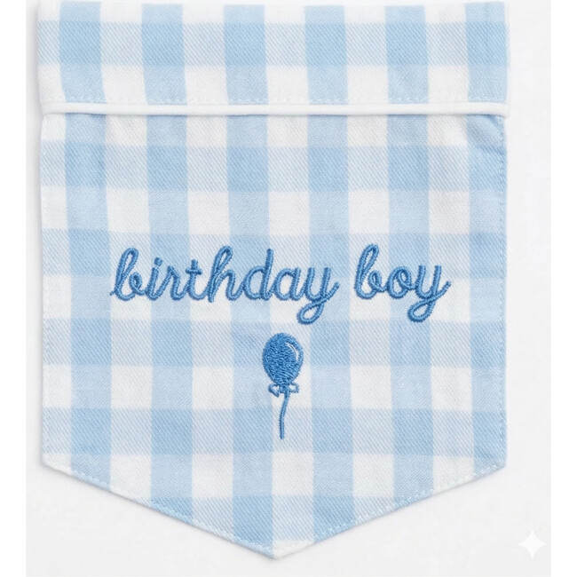 Petite Plume x Maisonette Gingham Romper, Birthday Boy