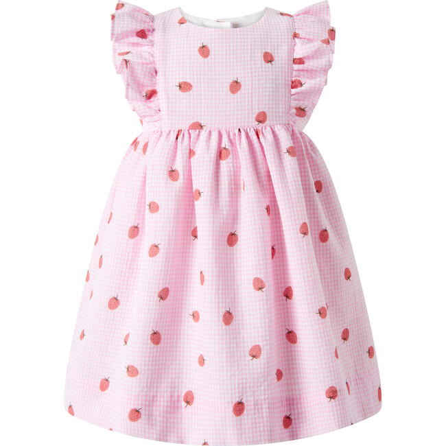 Strawberry Gingham Sundress & Hat, Pink