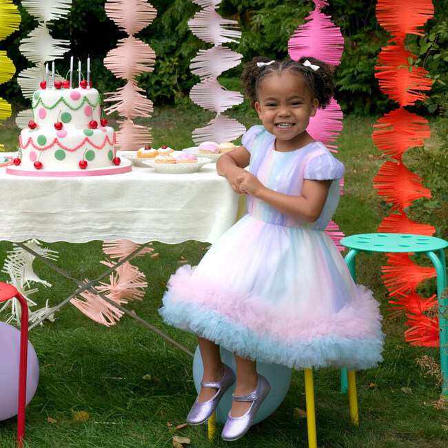 Tulle Party Dress, Rainbow - Dresses - 3