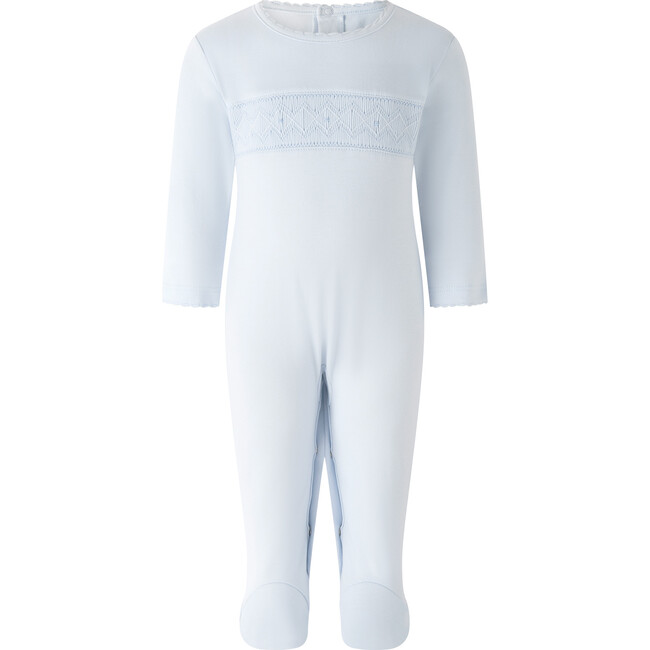 Pima Smocked Footie, Blue